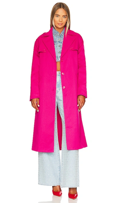 Lovers & Friends Vivian Coat In Bright Pink