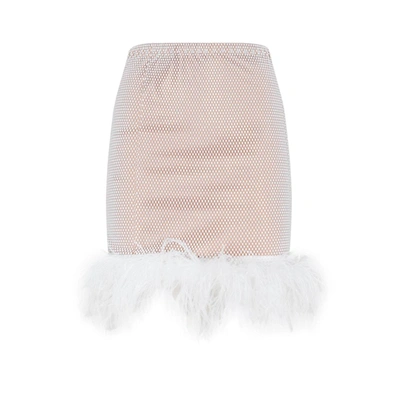 Santa Brands Ostrich-feather Skirt In White