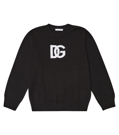 Dolce & Gabbana Kids' Logo羊毛毛衣 In Combined Colour