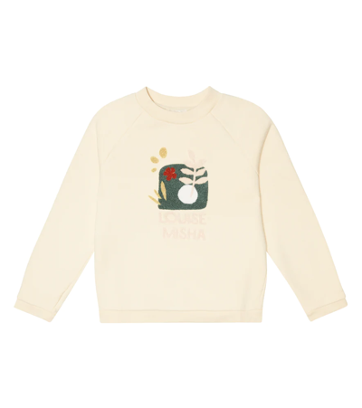 Louise Misha Kids' Kyra Embroidered Cotton Sweatshirt In Cream