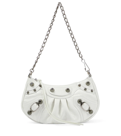 Balenciaga Le Cagole Mini Leather Shoulder Bag In White