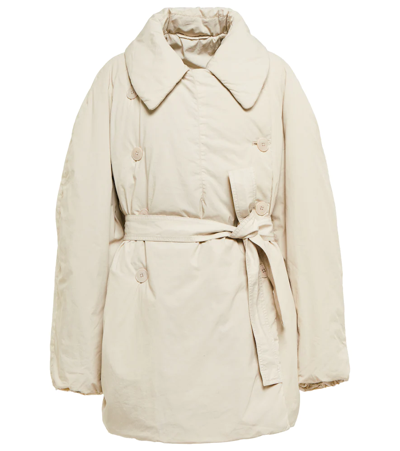 Lemaire Wadded Double-breasted Tie Jacket In Neutrals