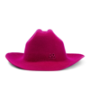 Ruslan Baginskiy Pink Fedora Hat In Felt With Wide Brim Woman In Pink