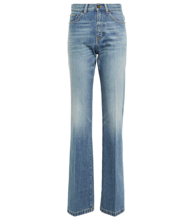 Saint Laurent High-rise Jeans In Long Beach Blue