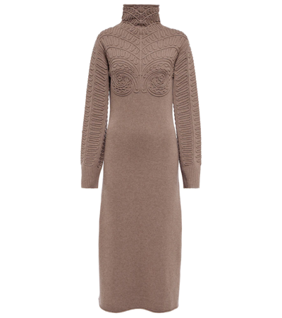 Altuzarra Brimlad Wool And Cashmere Knit Dress In Brown