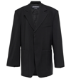 Jacquemus Tibau Asymmetric Double-breasted Grain De Poudre Wool Blazer In Black