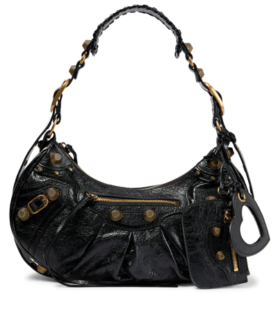 Balenciaga Le Cagole Small Leather Shoulder Bag In Black