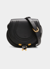 Chloé Marcie Medium Crossbody Bag In Grained Leather In Black