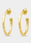 JENNIFER MEYER 18K SMALL HAMMERED BANGLE HOOP EARRINGS