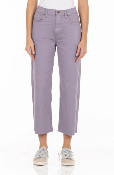 Modern American Savannah High Waist Crop Wide Leg Jeans In Medium Purple