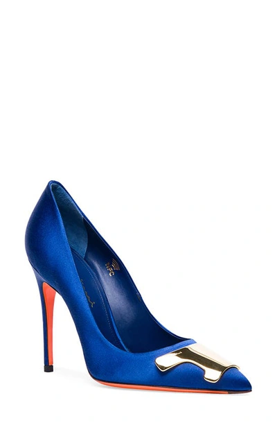 Santoni Puff Satin Plaque Pumps In U35