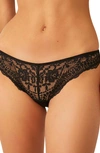 Free People Intimately Fp Maya Lace Bikini Cut Panties In Black