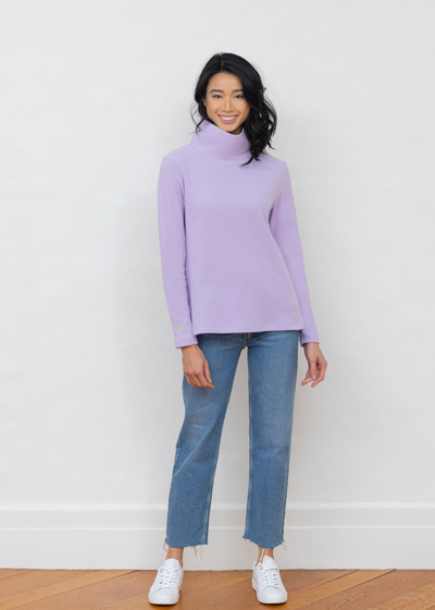 Dudley Stephens Greenpoint Turtleneck In Terry Fleece In Purple