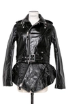 Sacai Madsaki Schott Blouson Leather Jacket In Black