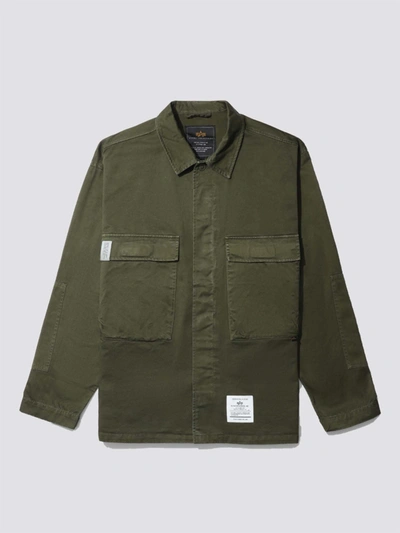 Alpha Industries Unfrm Shirt Jacket In M-65 Olive