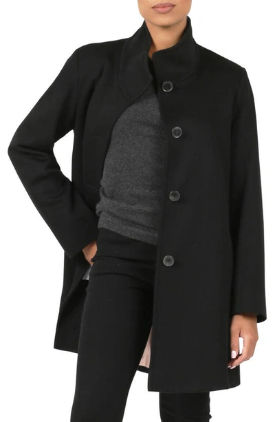 Fleurette Dawn Wool Coat In Black