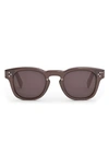Celine Bold 3 Dots 49mm Square Sunglasses In Shiny Dark Brown / Brown