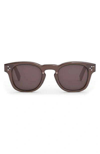 Celine Bold 3 Dots 49mm Square Sunglasses In Shiny Dark Brown / Brown