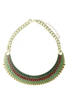 Olivia Welles Crystal Collar Necklace In Gold / Multi