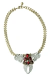 Olivia Welles Garnet Crystal Collar Necklace In Gold / Red