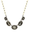 Olivia Welles Silver-tone Royally Oval Bib Necklace In Silver / White