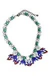 Olivia Welles Everly Cluster Collar Statement Necklace In Silver