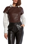 As By Df New Guard Recycled Leather T-shirt In Mahogany