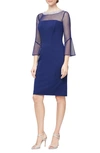 Alex Evenings Embellished Shift Dress In Electric Blue