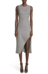 Alexander Mcqueen Houndstooth Sleeveless Wool Dress In Black/ Ivory
