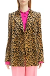 DRIES VAN NOTEN LEOPARD PRINT DOUBLE BREASTED COTTON BLEND BLAZER