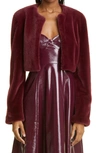 Staud Casimira Faux Fur Jacket In Merlot