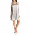 PJ HARLOW Lindsay Satin And Rib Nightgown in Dark Silver
