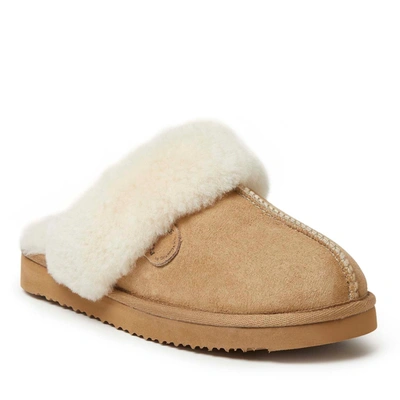 Dearfoams Fireside By  Women's Sydney Genuine Shearling Scuff In Beige