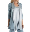 PJ HARLOW Shelby Satin Trimmed Robe With Pockets in Morning Blue