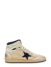 Golden Goose Sky Star Shiny Leather Toe And Spur Nylon Upper Suede Star In White