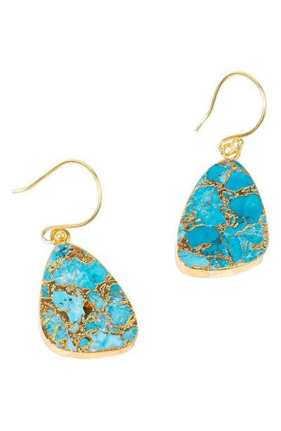 Saachi 18k Gold Plated Mojave Turquoise Earrings