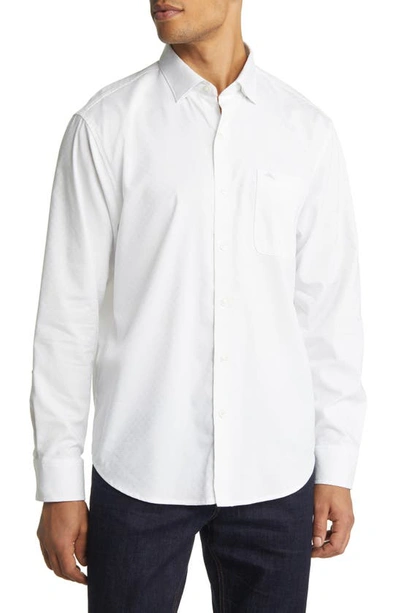 Tommy Bahama Sarasota Stretch Ventura Islandzone® Stripe Stretch Button-up Shirt In White