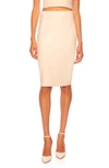 Susana Monaco High-waist Stretch Pencil Skirt In Blanched Almond