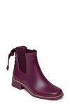 Bernardo Briton Lace-up Rubber Rain Booties In Garnet