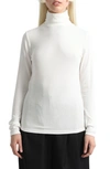 Molly Bracken Fitted Turtleneck Top In White