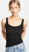 Vince Cotton-blend Tank Top In Black