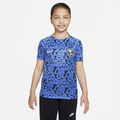 Nike Club Amã©rica Big Kids'  Dri-fit Pre-match Soccer Top In Blue