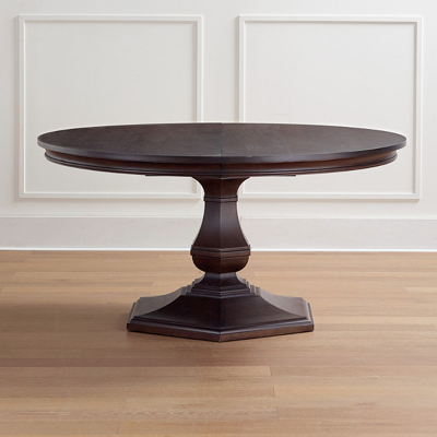 Frontgate Hunter Expandable Round Dining Table In Brown