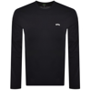 BOSS ATHLEISURE BOSS TOGN CURVED LONG SLEEVED T SHIRT NAVY