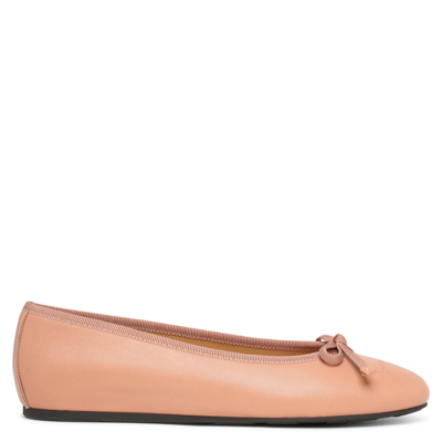 Ferragamo Ballerina New Blush Leather Flats In Pink