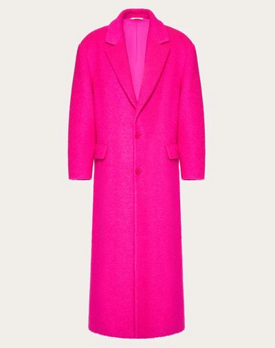 Valentino Single-breasted Wool-blend Overcoat In Pink Pp