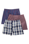 Nordstrom Rack Woven Boxer In Burgundy- Blue Foulard Multi