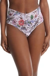 Hanky Panky Printed Retro Lace Thong In Multicolor