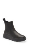 Fitflop F-mode Leather Flatform Chelsea Boot In All Black