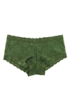 Hanky Panky Signature Lace Boyshorts In Bitter Olive Green